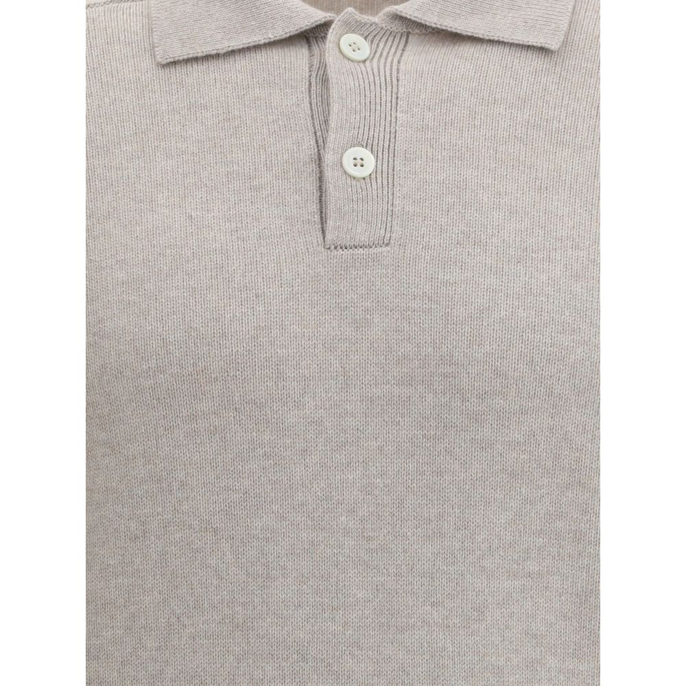 Brunello Cucinelli Beige Kaschmir-Poloshirt