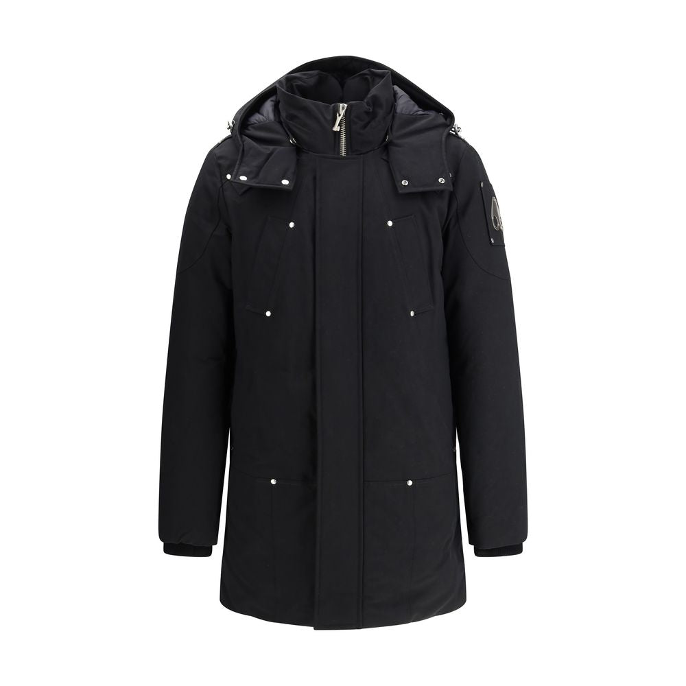 Moose Knuckles Parka aus schwarzer Baumwolle