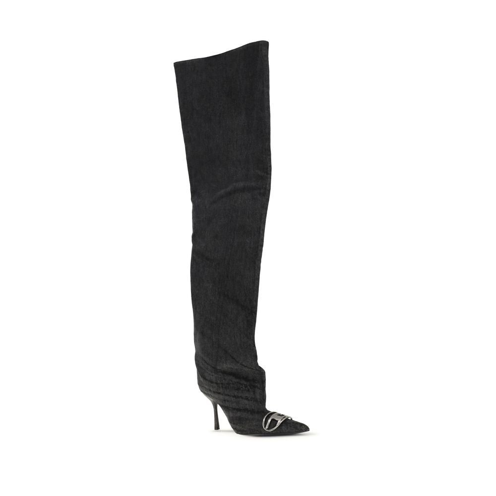 Diesel Black Fabric Over Knee