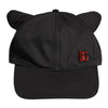 Dolce &amp; Gabbana Baseballkappe aus schwarzer Baumwolle mit Logo-Patch und 6 Panels