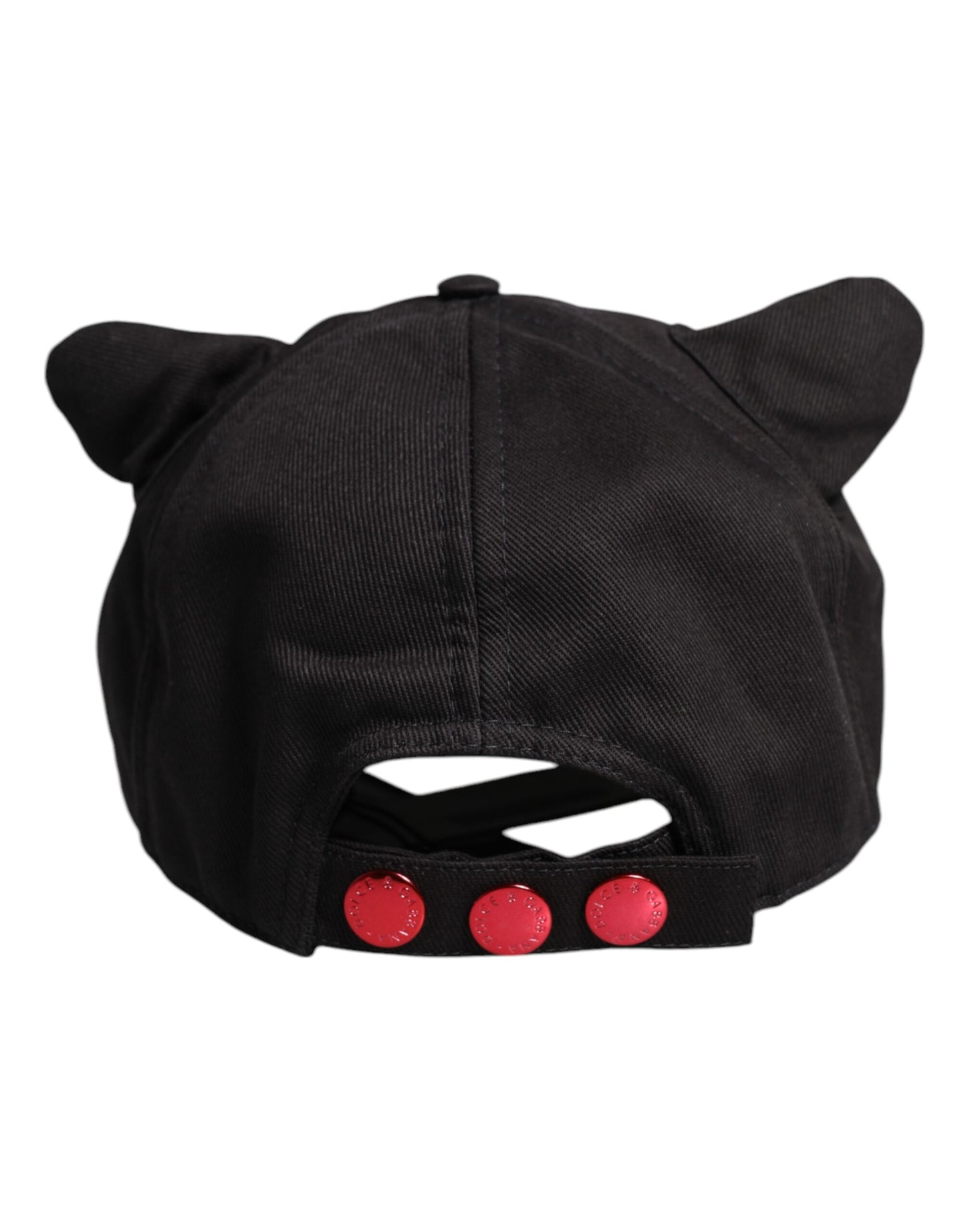 Dolce &amp; Gabbana Baseballkappe aus schwarzer Baumwolle mit Logo-Patch und 6 Panels