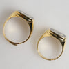 Dolce & Gabbana Gold-Tone Real Brass Black Enamel "DG" Adjustable Rings