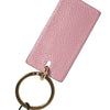 Dolce &amp; Gabbana Schlüsselanhänger aus rosa Kalbsleder mit Logo