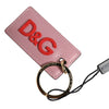 Dolce &amp; Gabbana Schlüsselanhänger aus rosa Kalbsleder mit Logo