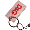 Dolce &amp; Gabbana Schlüsselanhänger mit Metallring und DG-Logo aus rosa Kalbsleder