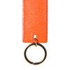 Dolce & Gabbana Orange Calf Leather Logo Metal Ring Keychain Keyring