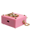 Dolce & Gabbana Pink DG Logo Plaque Cover Gold Chain Airpods Case