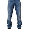 Verri Blue Washed Cotton Regular Fit Men Denim Trouser Jeans