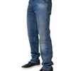 Verri Blue Washed Cotton Regular Fit Men Denim Trouser Jeans