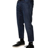 Vivienne Westwood Blue Mid Waist Cotton Men Cropped Denim Jeans