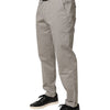 Jeckerson Herren Chino-Hose aus grauem Baumwoll-Stretch mit schmal zulaufendem Schnitt
