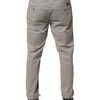 Jeckerson Herren Chino-Hose aus grauem Baumwoll-Stretch mit schmal zulaufendem Schnitt