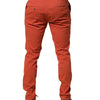 Domenico Tagliente Orange Skinny Fit Herren Chinohose