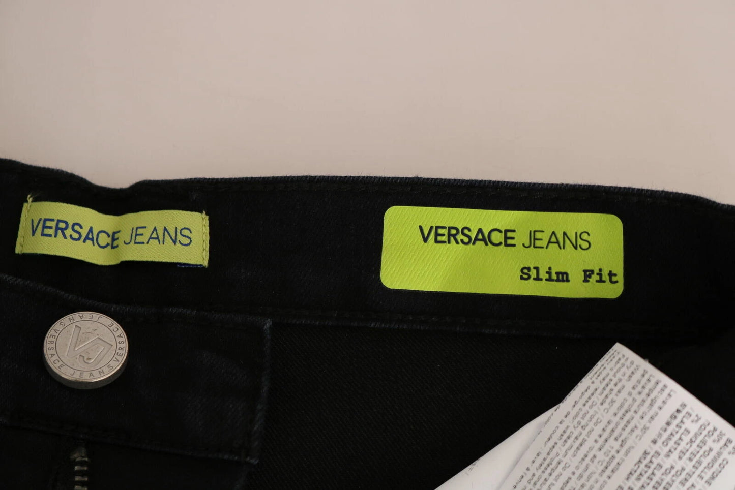 Versace Jeans Couture Dunkelschwarze Dora Slim Fit Denimhose