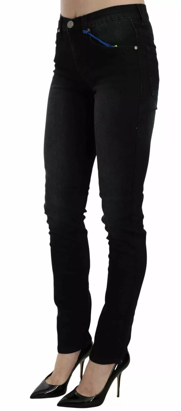 Versace Jeans Couture Dunkelschwarze Dora Slim Fit Denimhose