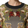 Dolce & Gabbana Enchanted Sicily Silk Crewneck Blouse Sweater