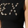 Dolce &amp; Gabbana Schwarzes Jersey-Tanktop mit Spitze und Strasssteinen