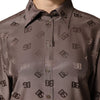 Dolce & Gabbana Brown Collared Long Sleeves Logo Shirt Top