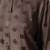 Dolce & Gabbana Brown Collared Long Sleeves Logo Shirt Top