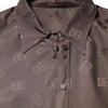Dolce & Gabbana Brown Collared Long Sleeves Logo Shirt Top