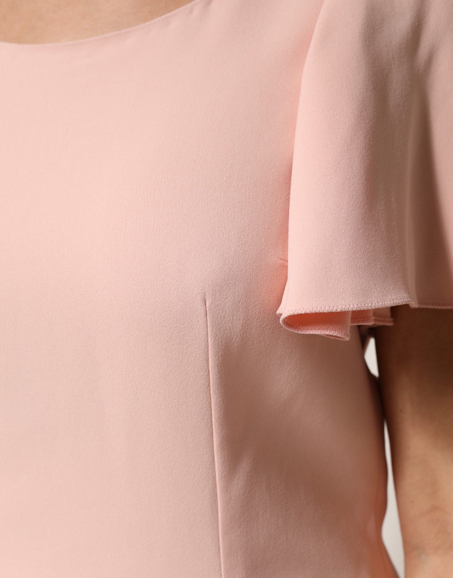 Dolce &amp; Gabbana – Rosa Blusenoberteil mit kurzen Ärmeln und Rundhalsausschnitt