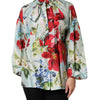 Dolce & Gabbana Multicolor Floral Long Sleeves Blouse Top