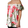 Dolce &amp; Gabbana Bluse mit mehrfarbigem Blumenmuster und schulterfreiem Oberteil