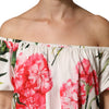 Dolce &amp; Gabbana Bluse mit mehrfarbigem Blumenmuster und schulterfreiem Oberteil
