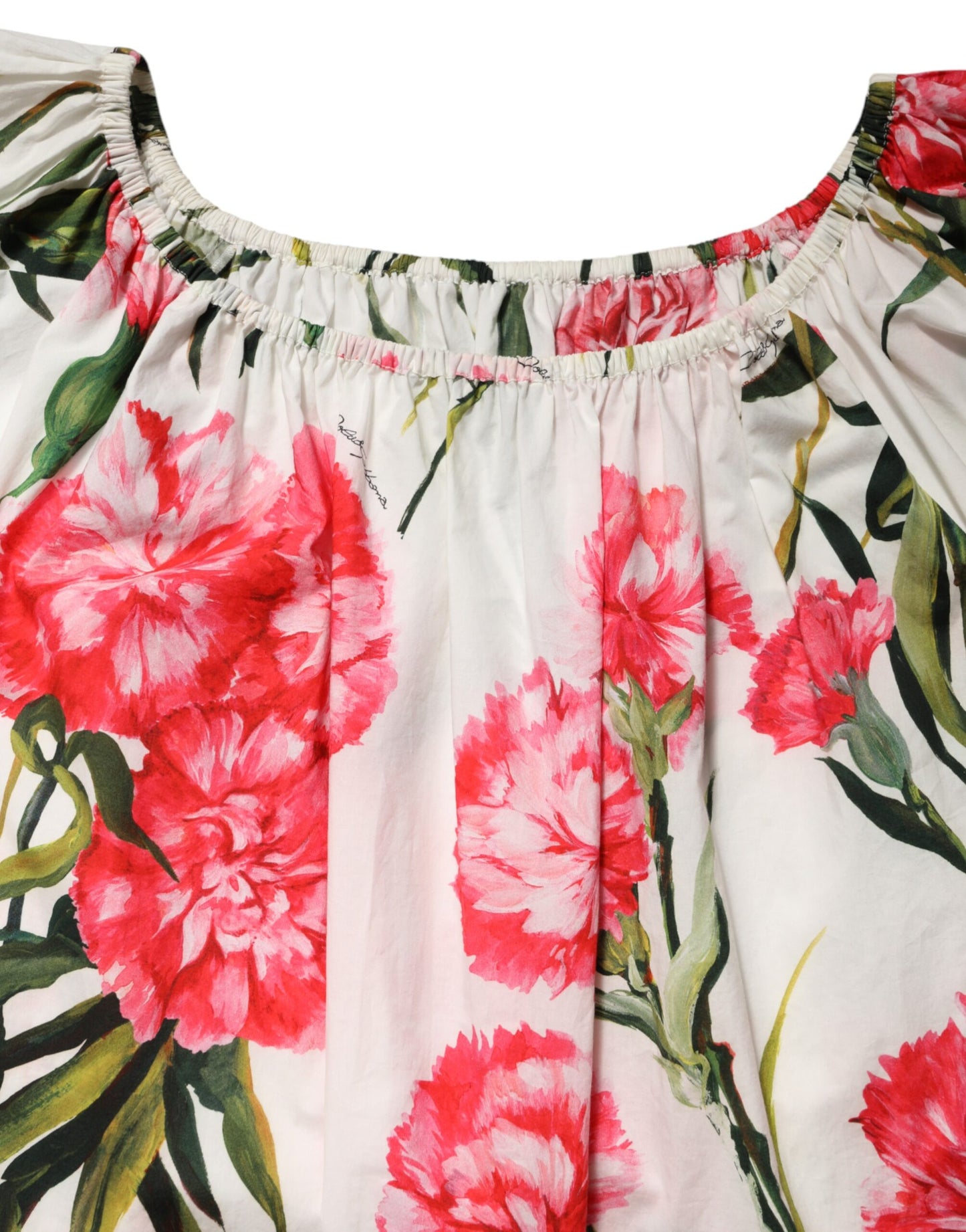 Dolce &amp; Gabbana Bluse mit mehrfarbigem Blumenmuster und schulterfreiem Oberteil