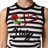 Dolce & Gabbana Black White Cashmere Silk Sleeveless Top