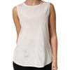Peserico Off White Silk Stretch Roundneck Sleeveless Tank Top
