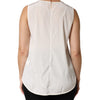 Peserico Off White Silk Stretch Roundneck Sleeveless Tank Top