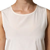 Peserico Off White Silk Stretch Roundneck Sleeveless Tank Top
