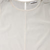 Peserico Off White Silk Stretch Roundneck Sleeveless Tank Top