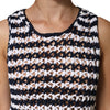 Dondup White Black Knitted Round Neck Sleeveless Tank Top