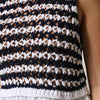 Dondup White Black Knitted Round Neck Sleeveless Tank Top