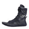 Dolce & Gabbana Dark Blue Deer Leather Mid Calf Boots Shoes