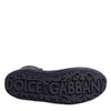 Dolce & Gabbana Dark Blue Deer Leather Mid Calf Boots Shoes