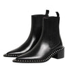 Dolce & Gabbana Black Studded Chelsea Short Ankle Boots Shoes