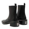 Dolce & Gabbana Black Studded Chelsea Short Ankle Boots Shoes
