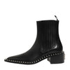 Dolce & Gabbana Black Studded Chelsea Short Ankle Boots Shoes