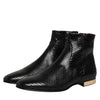 Dolce & Gabbana Black Leather Chelsea Short Ankle Boots  Shoes