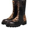 Dolce & Gabbana Multicolor Leopard Mid Calf Boots Shoes