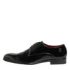 Dolce & Gabbana Black Calfskin Leather Derby Men Dress Shoes