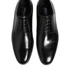 Dolce & Gabbana Black Calfskin Leather Derby Men Dress Shoes
