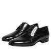 Dolce & Gabbana Black Calfskin Leather Derby Men Dress Shoes