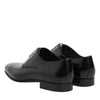 Dolce & Gabbana Black Calfskin Leather Derby Men Dress Shoes