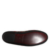 Dolce & Gabbana Bordeaux Jacquard Leather Slip On Loafer Shoes
