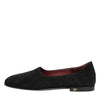 Dolce & Gabbana Black Leather Suede Slip On Loafers Dress Shoes