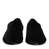 Dolce & Gabbana Black Leather Suede Slip On Loafers Dress Shoes